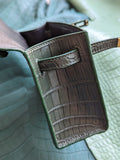 Ascot Pochette Bag - Dark Green Crocodile - Ascot Shoes