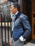 Bespoke Bomber Jacket - Blue Nubuck Crocodile & Leather - Ascot Shoes