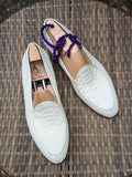 Belgian Loafer - White Python - Ascot Shoes