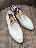 Belgian Loafer - White Python - Ascot Shoes