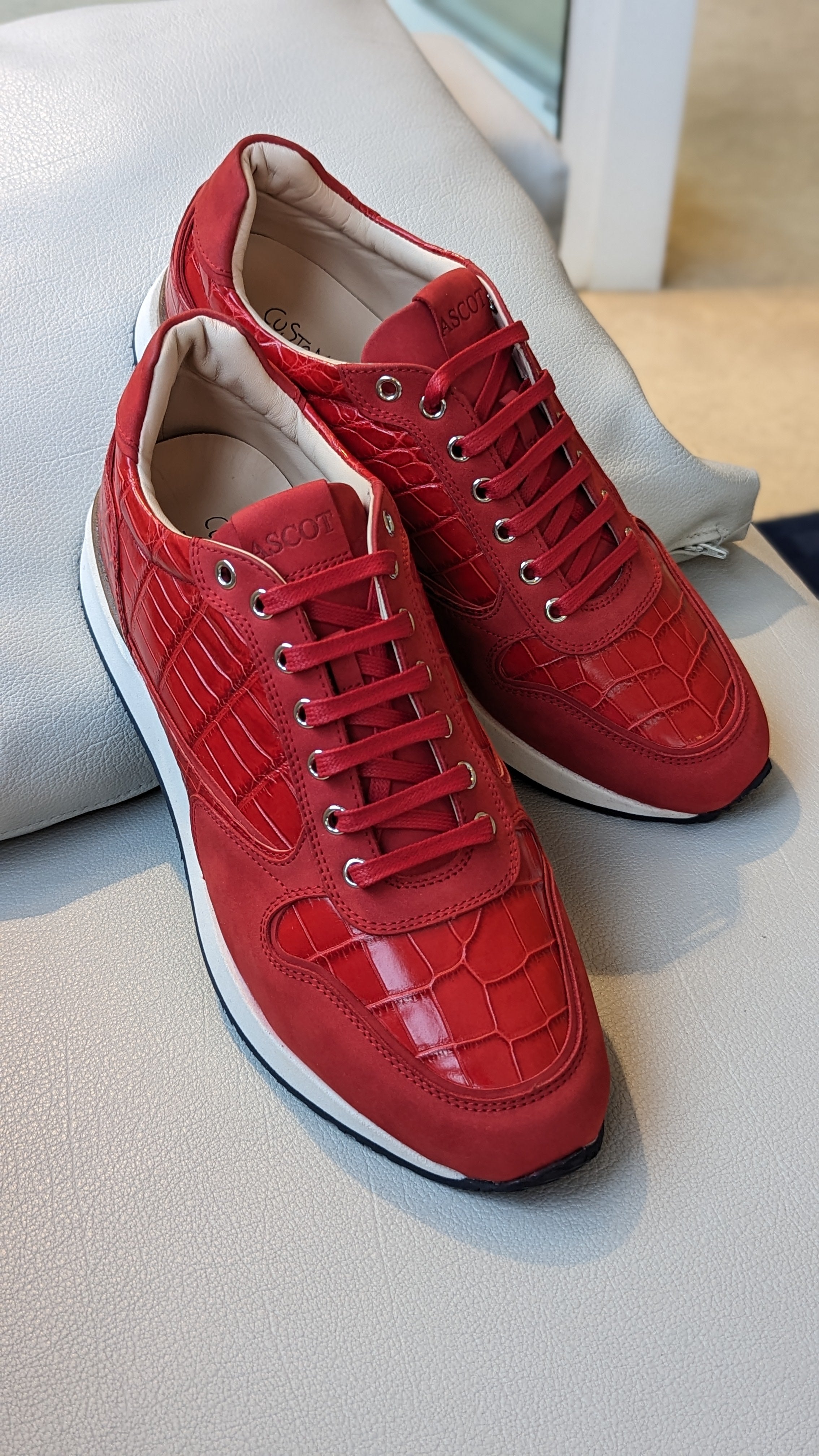 Ascot Faro - Red Crocodile - Ascot Shoes
