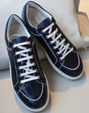 Ascot Sneakers - Navy Blue Crocodile - Ascot Shoes