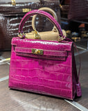 Ascot Bespoke Bag - Pink Crocodile - Ascot Shoes