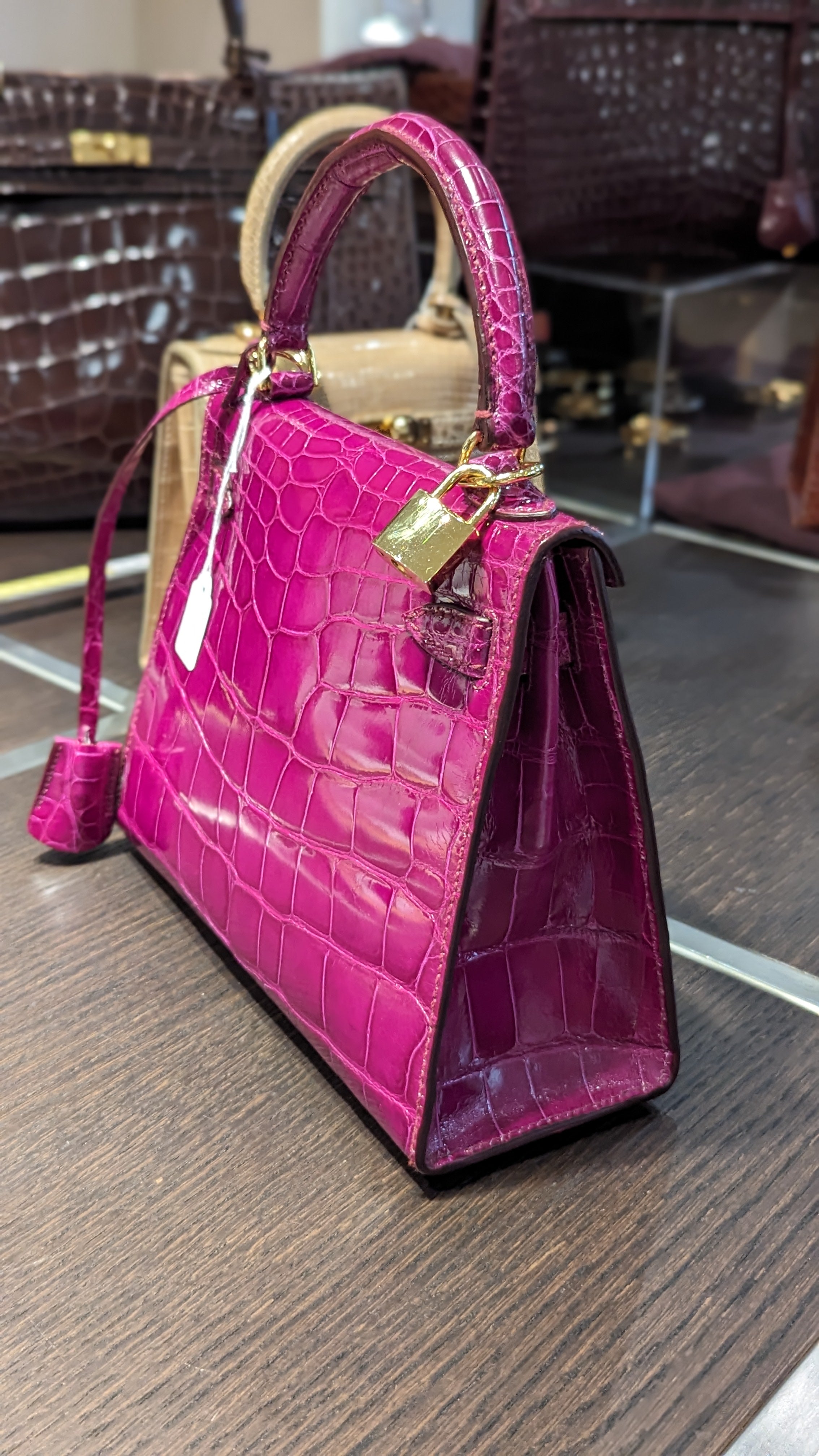 Ascot Bespoke Bag - Pink Crocodile – Ascot Shoes