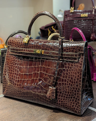 Ascot Bespoke Bag - Brown Crocodile 50cm