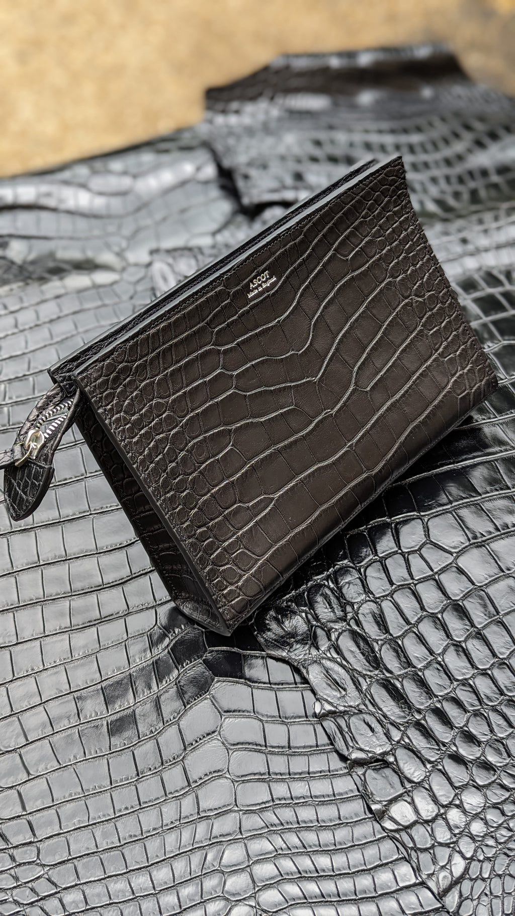 Bespoke Crocodile Pouch Bag - Ascot Shoes