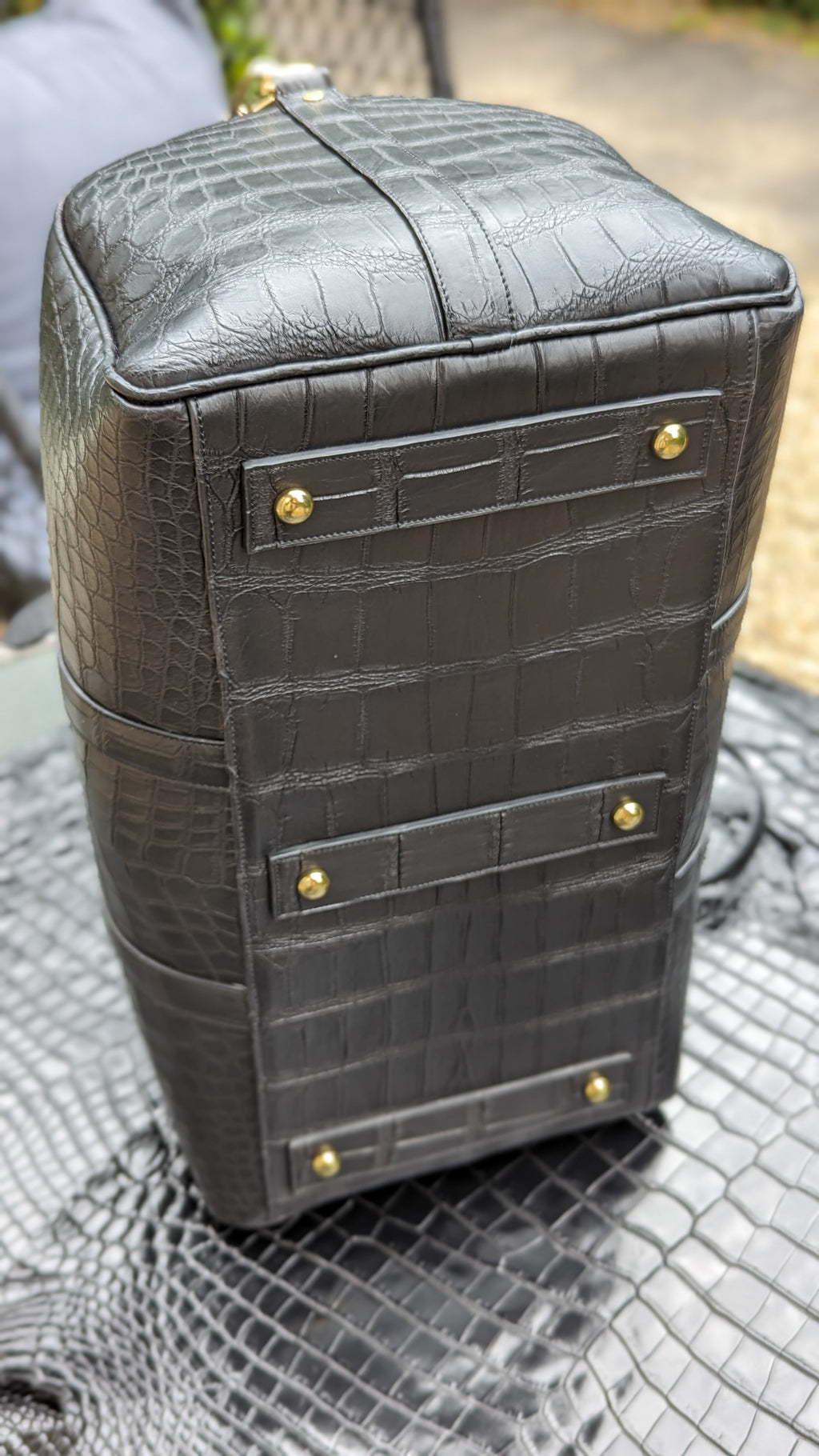 Duffel Bag - Black Nile Crocodile 50 cm - Ascot Shoes