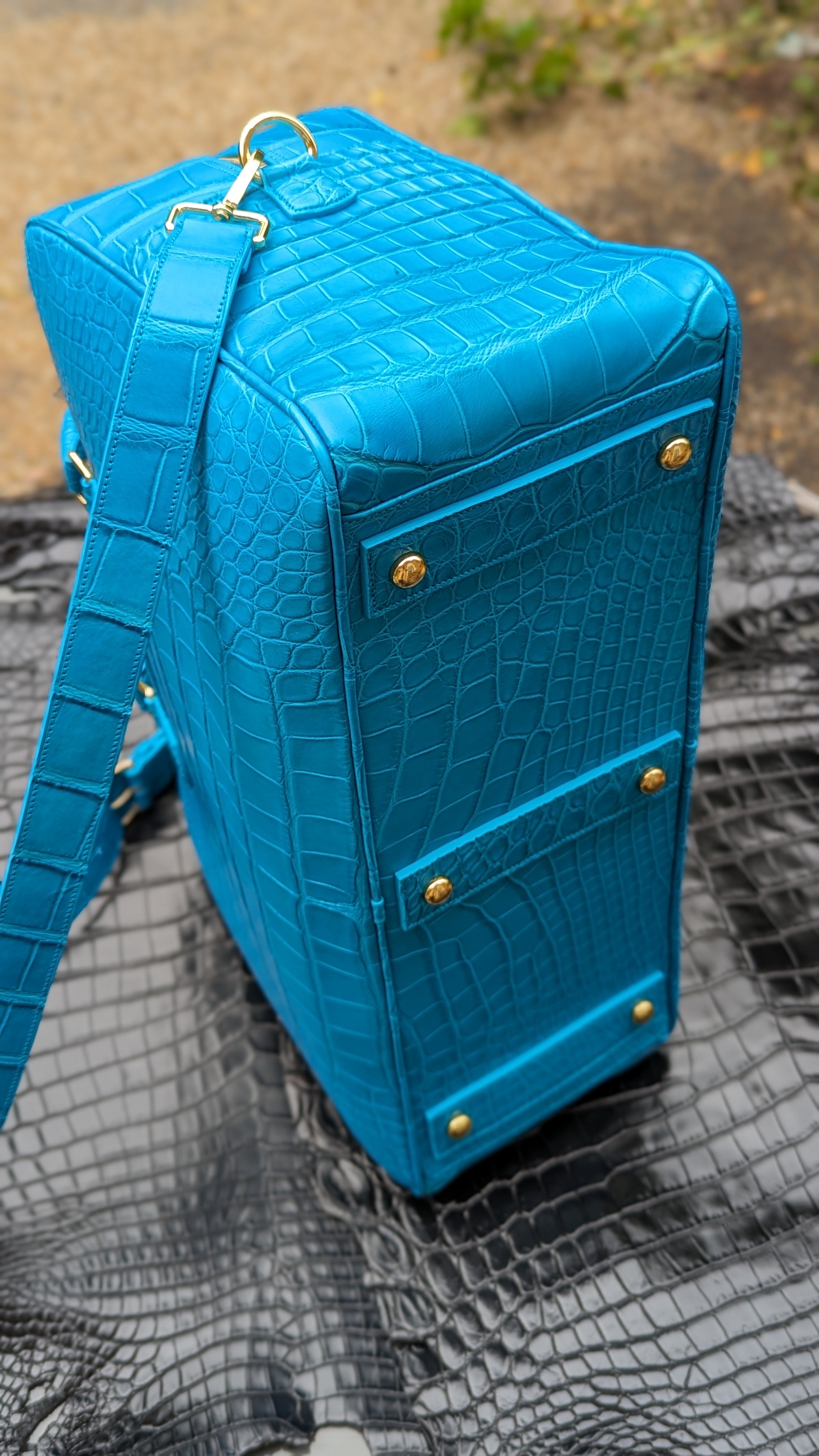 Bespoke Overnight Bag - Turquoise Nile Crocodile 50 cm - Ascot Shoes