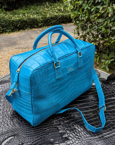 Bespoke Overnight Bag - Turquoise Nile Crocodile 50 cm