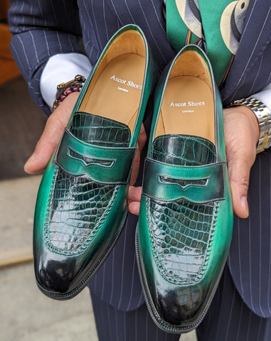 Ascot Sinatra - Emerald Green Crocodile & Calf