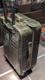 Bespoke Cabin Suitcase - Olive Green Crocodile - Ascot Shoes