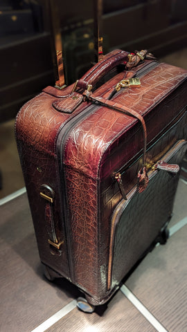 Bespoke Cabin Suitcase - Bordeaux Crocodile