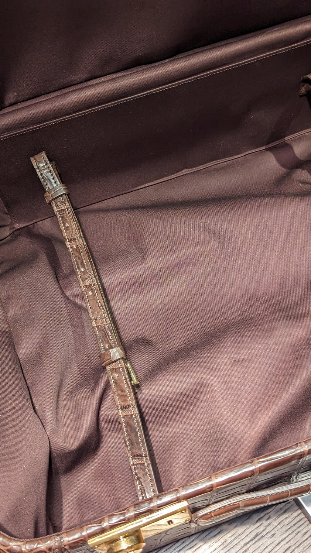 Bespoke Cabin Suitcase - Brown Crocodile - Ascot Shoes