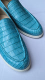 Ascot Cannes - Light Blue Crocodile - Ascot Shoes