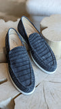 Ascot Cannes - Gunpowder Grey Nubuck Crocodile - Ascot Shoes