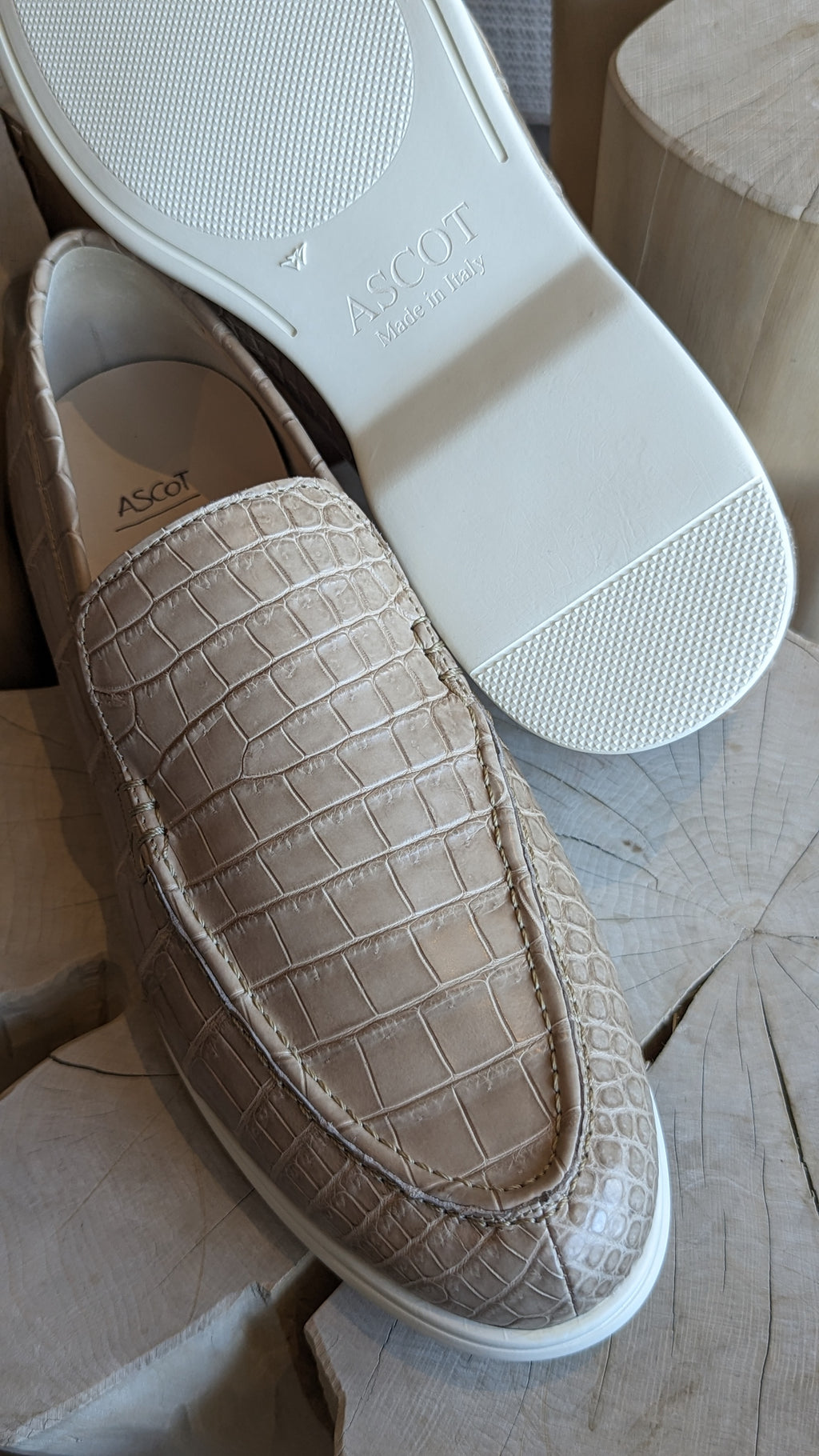 Ascot Cannes - Cream Crocodile - Ascot Shoes