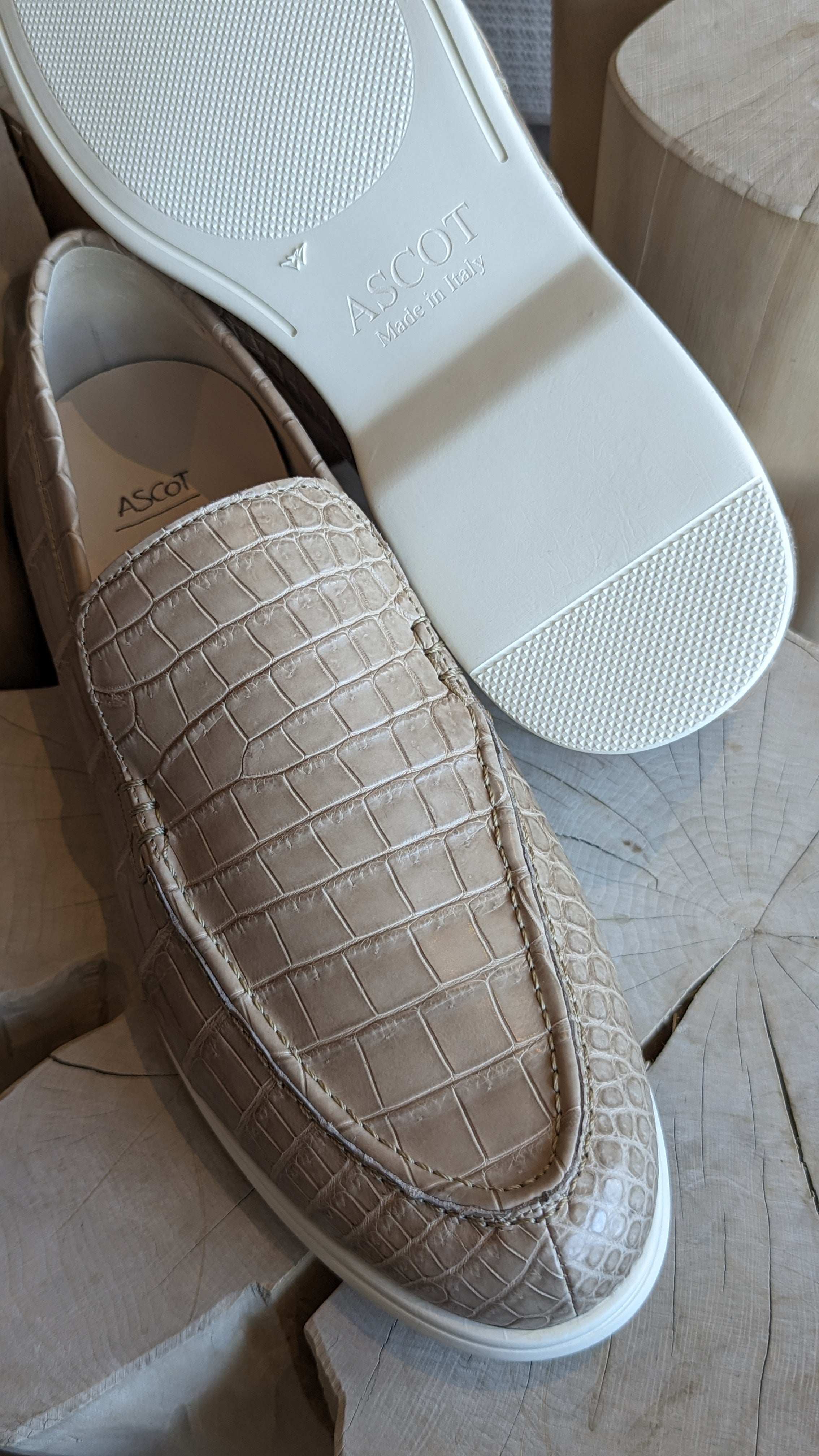 Ascot Cannes - Cream Crocodile - Ascot Shoes