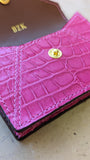 Credit Card & Coin Wallet - Pink Crocodile - Ascot Shoes