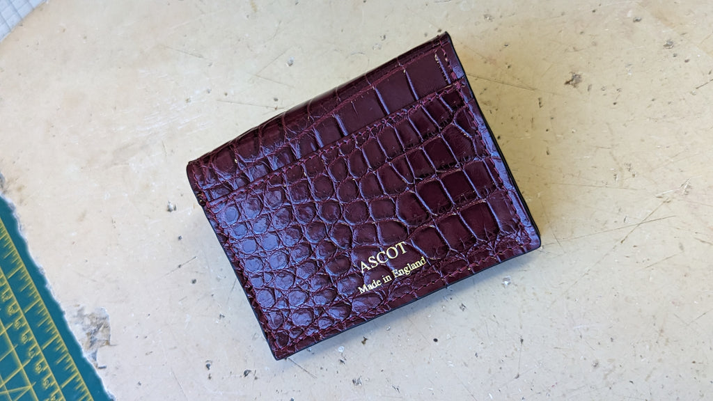 Credit Card & Coin Wallet - Bordeaux Crocodile - Ascot Shoes