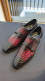 Ascot Double Monks - Black Cherry Patina - Ascot Shoes