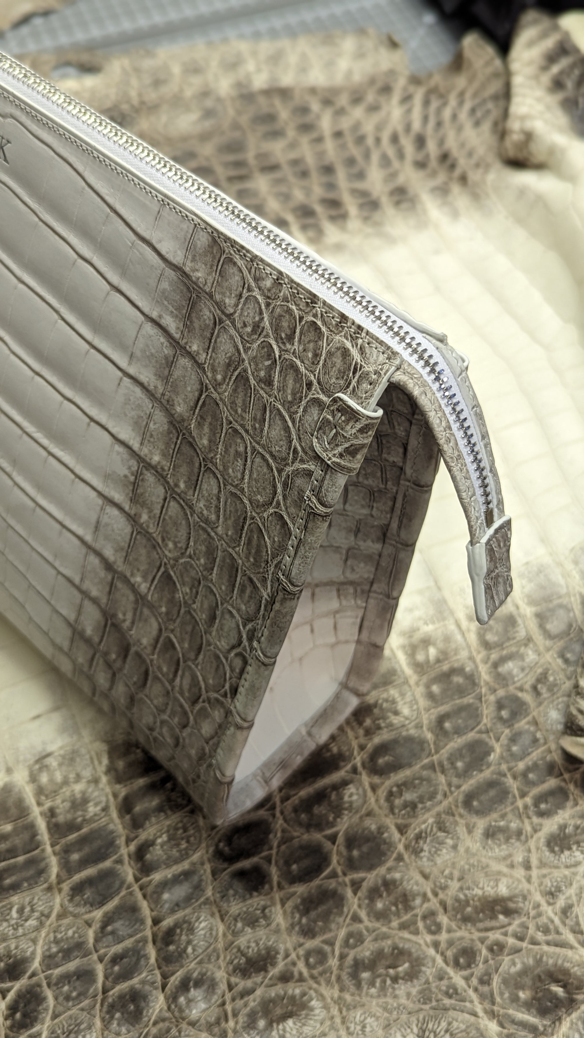 Bespoke Himalaya Crocodile Pouch Bag - Ascot Shoes