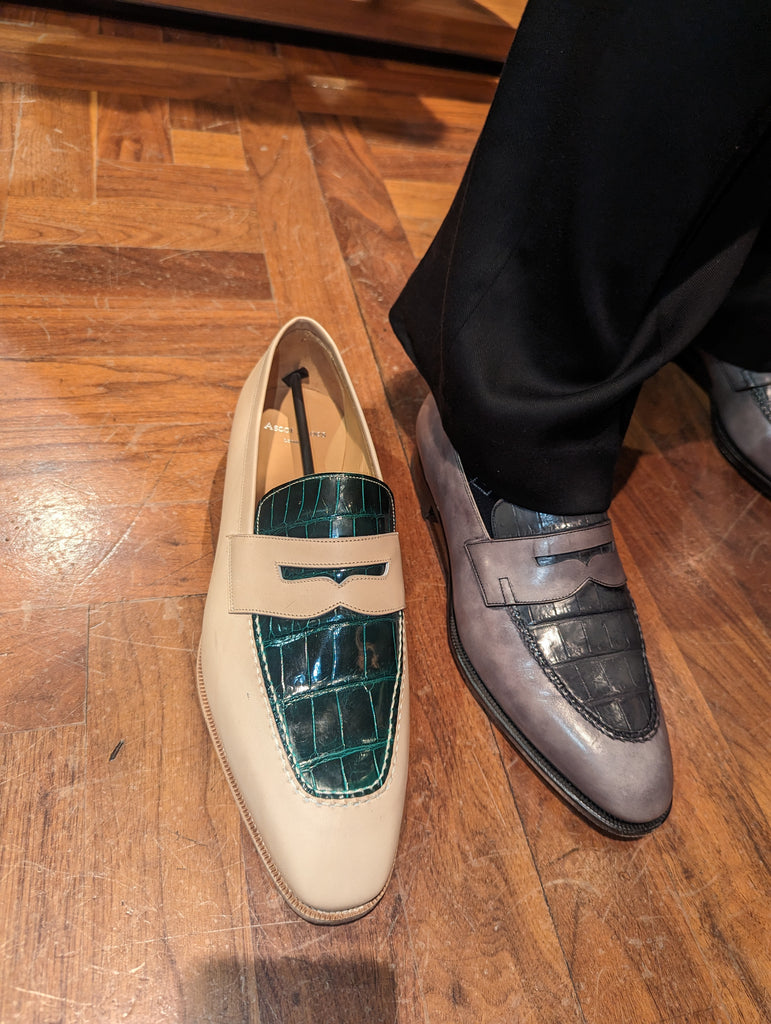 Sean Invoice. UK 11 Patina to a Grey Shine. 2nd - Ascot Shoes