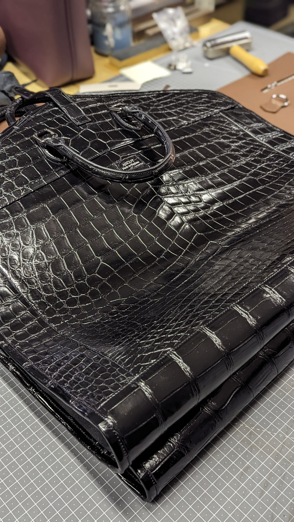 Bespoke Suit Carrier - Black Crocodile - Ascot Shoes