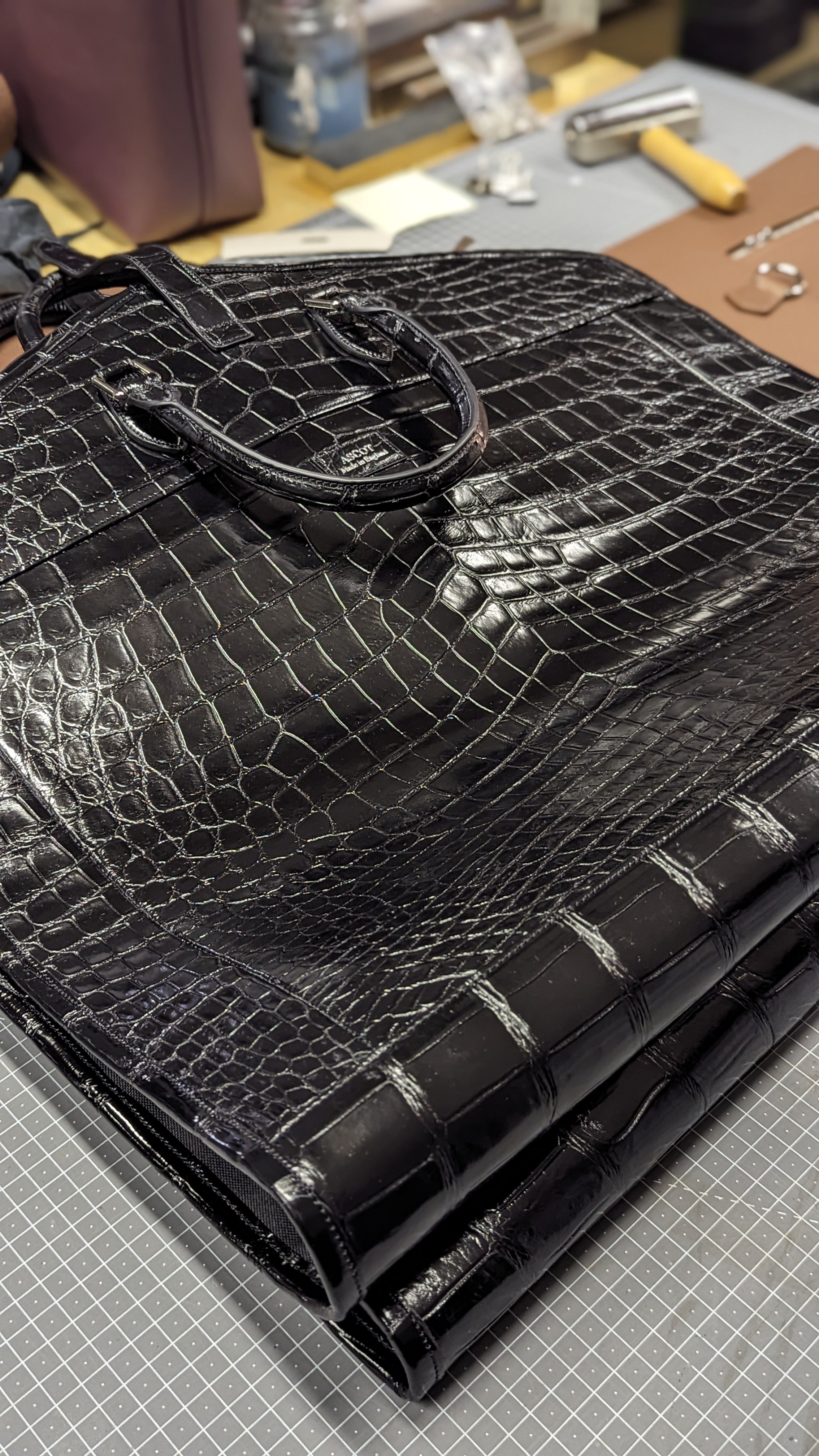 Bespoke Suit Carrier - Black Crocodile - Ascot Shoes