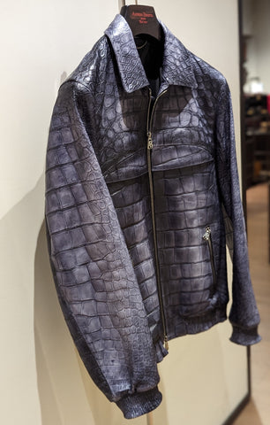 Bespoke Bomber Jacket - Grey Crocodile