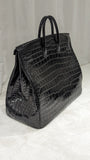 Ascot Bespoke Bag - Black Alligator 60 cm - Ascot Shoes