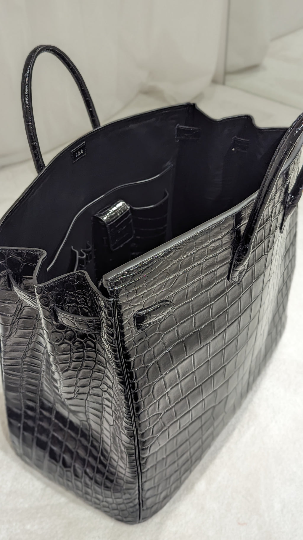 Ascot Bespoke Bag - Black Alligator 50 cm - Ascot Shoes