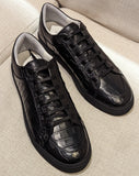 Ascot Sneakers - Black Crocodile - Ascot Shoes