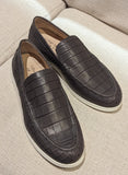 Ascot Cannes - Charcoal Grey Crocodile - Ascot Shoes