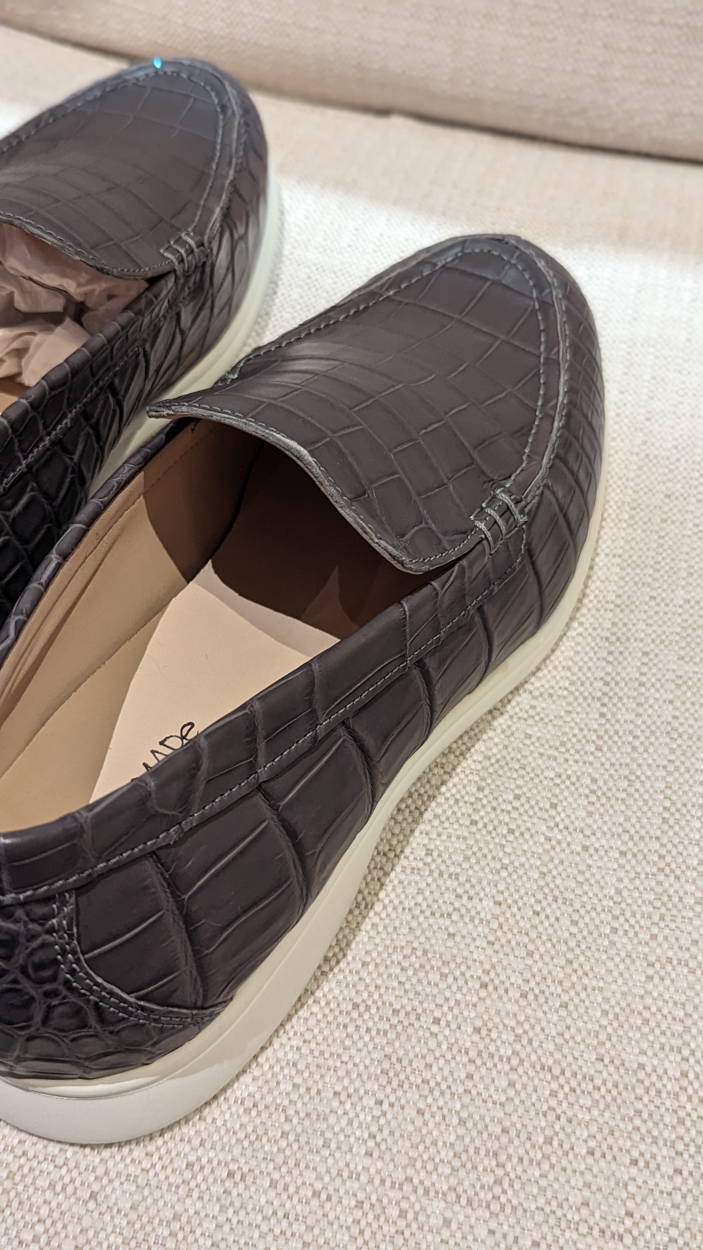 Ascot Cannes - Charcoal Grey Crocodile - Ascot Shoes