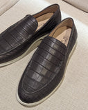 Ascot Cannes - Charcoal Grey Crocodile - Ascot Shoes