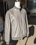 Bespoke Biker Jacket - Grey Crocodile - Ascot Shoes