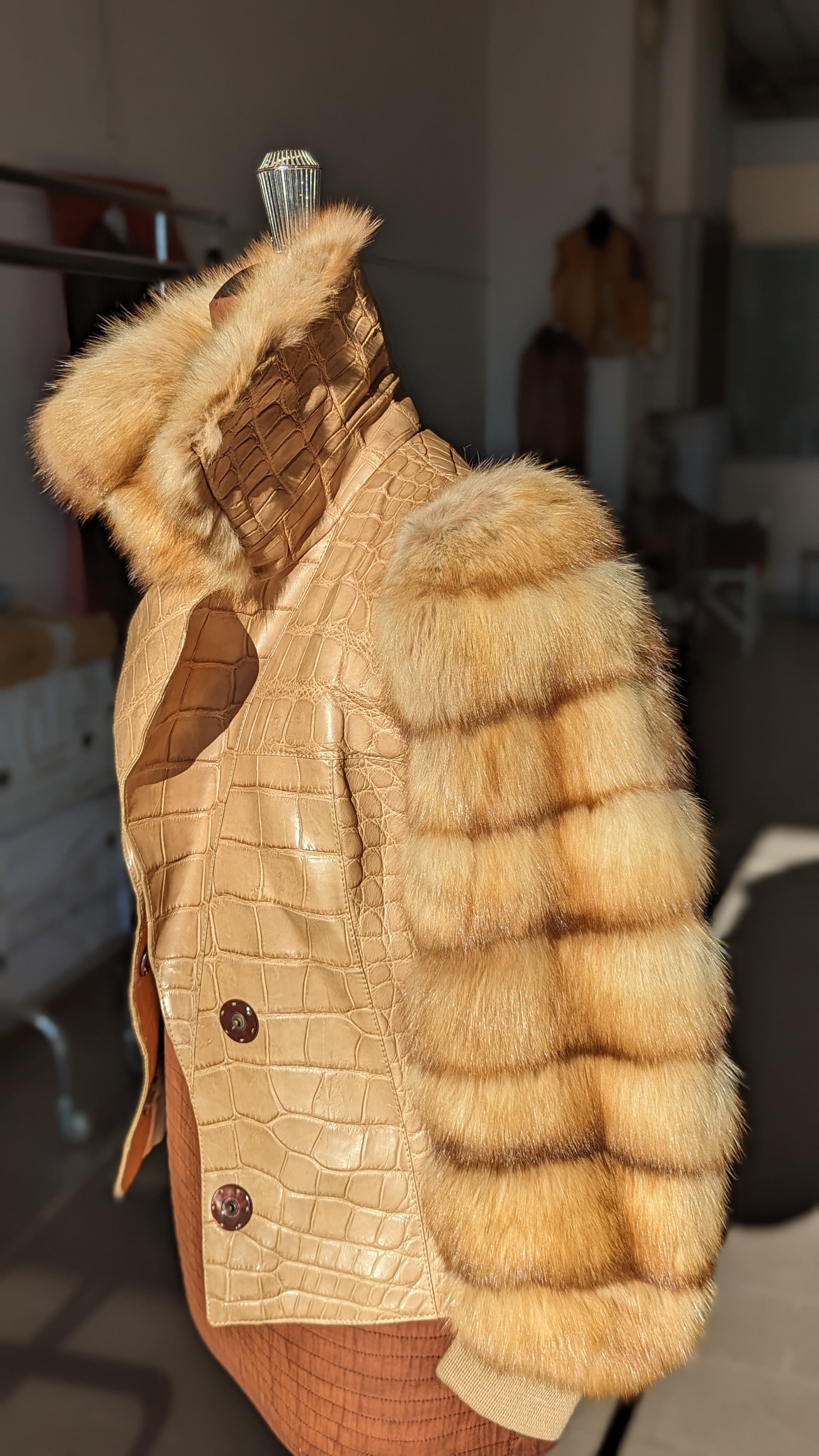 Bespoke Jacket - Tan Crocodile & Russian Sable fur - Ascot Shoes