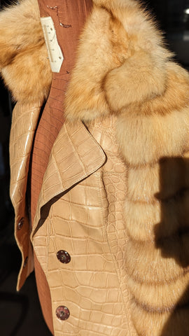 Bespoke Jacket - Tan Crocodile & Russian Sable fur