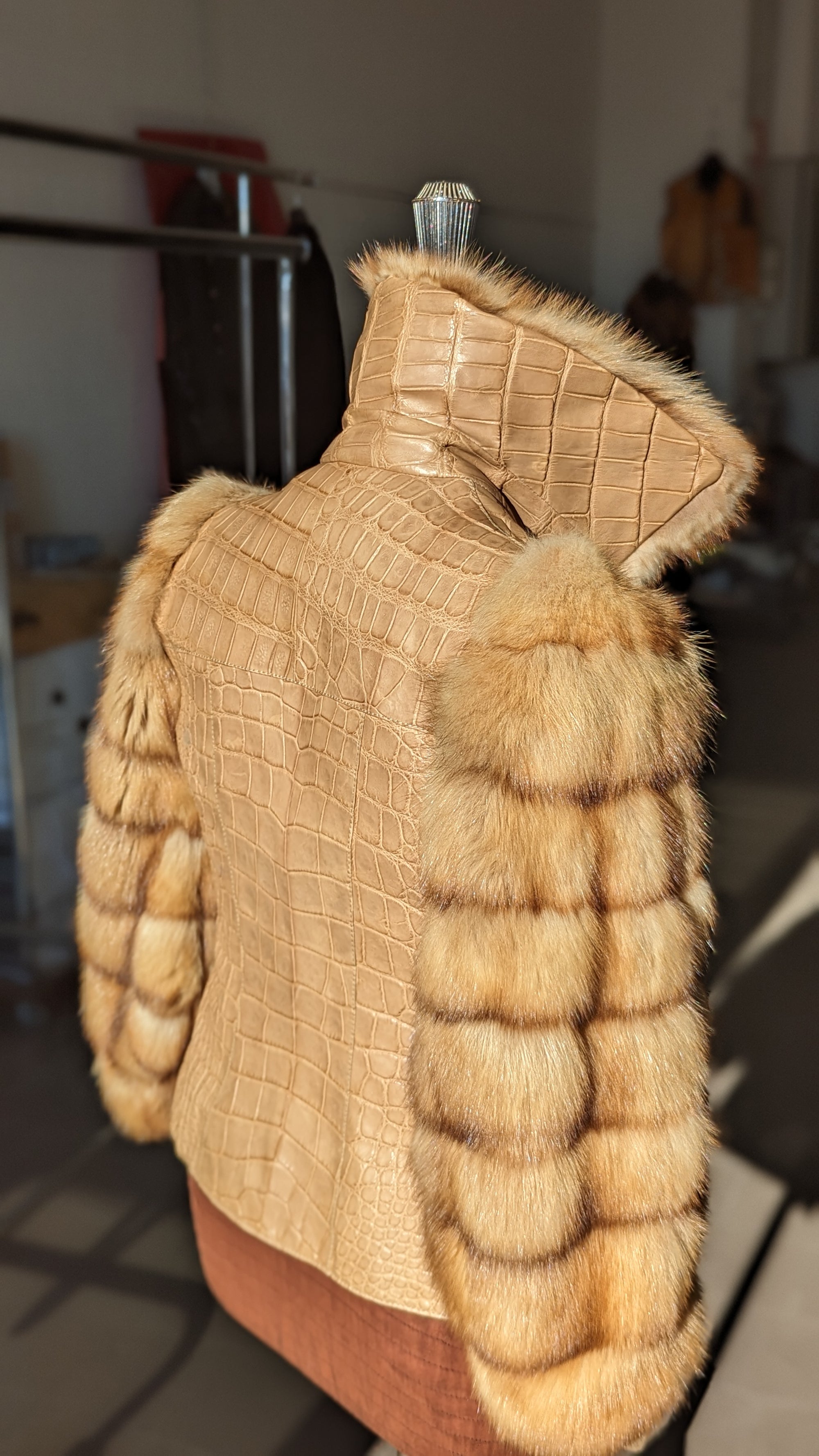 Bespoke Jacket - Tan Crocodile & Russian Sable fur - Ascot Shoes