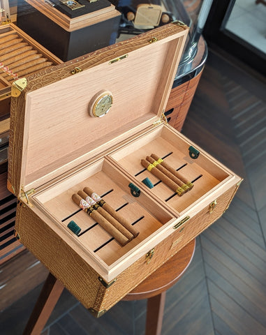 Custom cigar humidors - Beige Crocodile