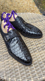 Ascot Monk Strap - Black Crocodile - Ascot Shoes