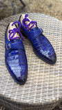 Ascot Monk Strap - Electric Blue Crocodile - Ascot Shoes