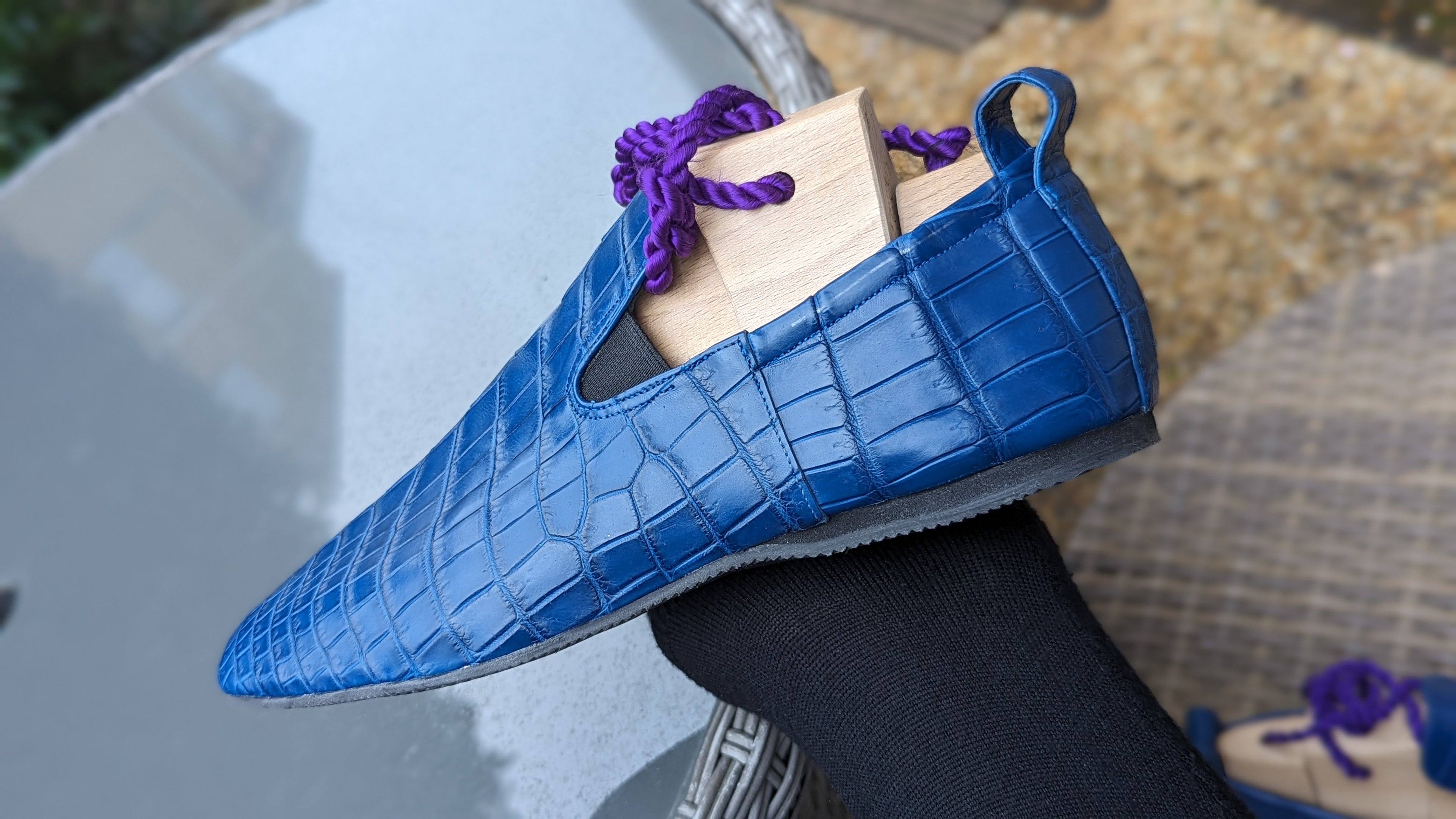 Ascot Tate - Blue Crocodile - Ascot Shoes