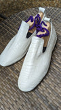 Ascot Tate - White Crocodile - Ascot Shoes