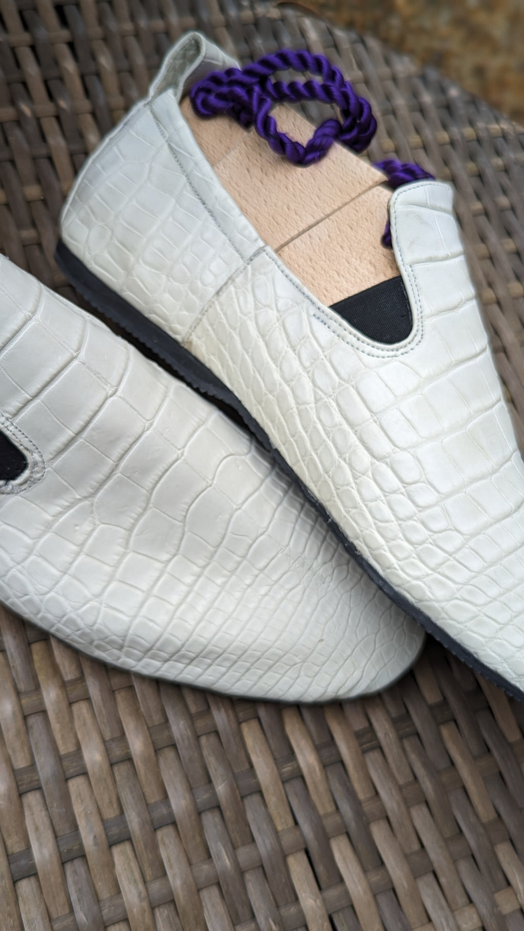 Ascot Tate - White Crocodile - Ascot Shoes