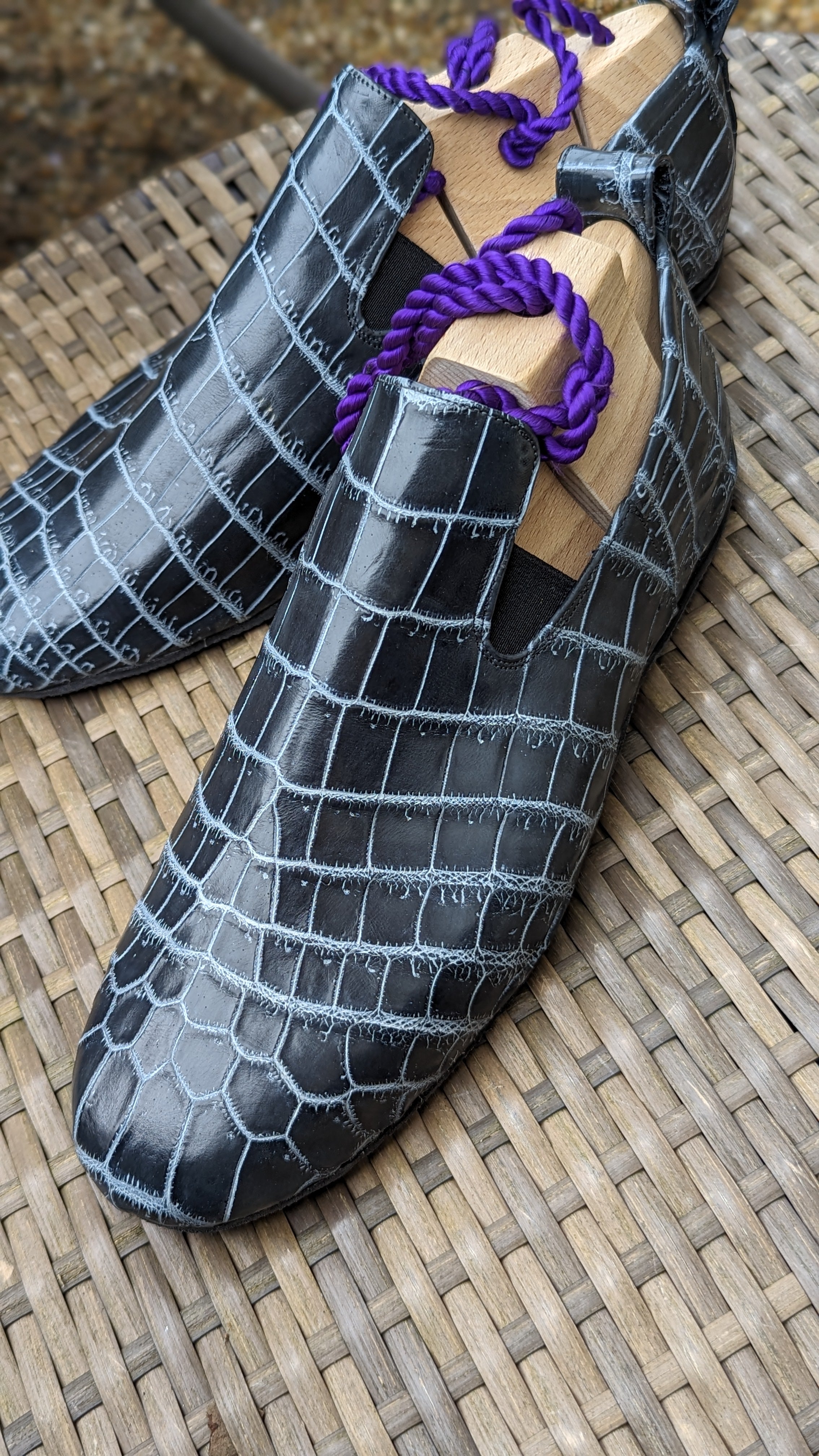 Ascot Tate - Grey hound Blue Crocodile - Ascot Shoes