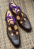 Ascot Roma - Dark Brown Crocodile - Ascot Shoes