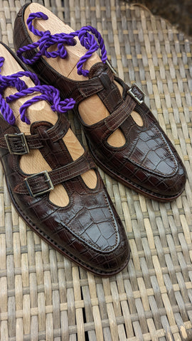 Ascot Roma - Dark Brown Crocodile