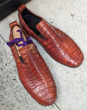 Ascot Tate - Tan Crocodile - Ascot Shoes