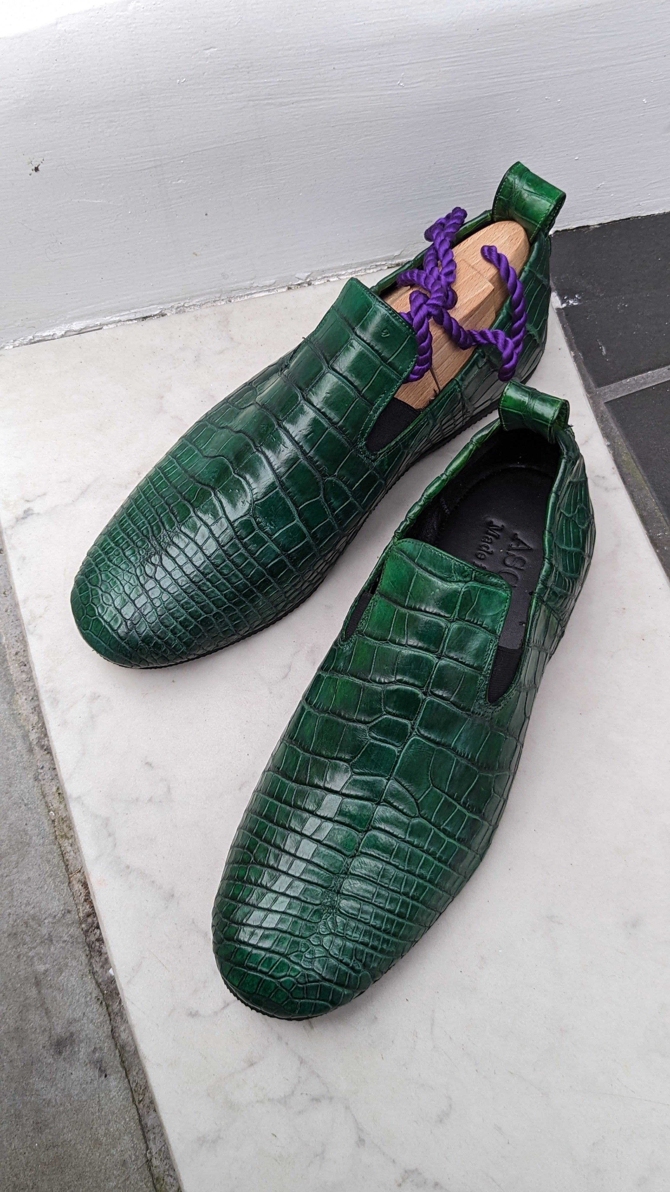 Ascot Tate - Green Crocodile - Ascot Shoes